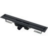 Водоотводящий желоб ALCAPLAST APZ1BLACK-1150 с порогами для перфорированной решетки, черный матовый, горизонтальный сток